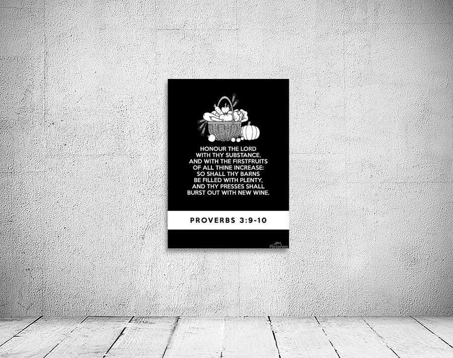 Proverbs 3 9 10 plain black Wall Preview
