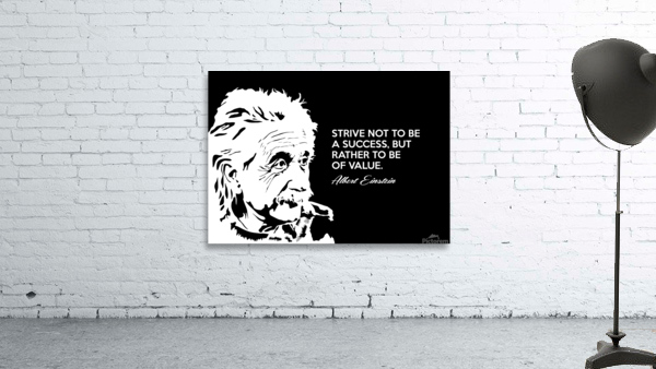 Albert Einstein value white Wall Preview