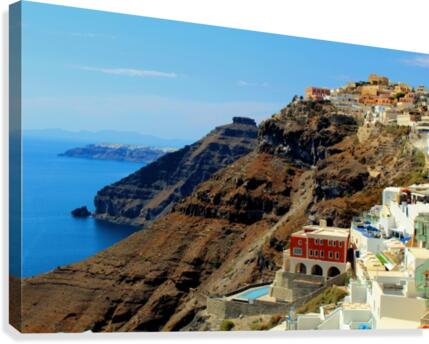 Santorini Mountains Landscape - Greece Canvas Print