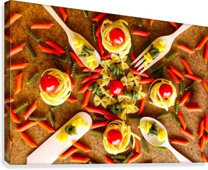Pasta and spoons Canvas Print