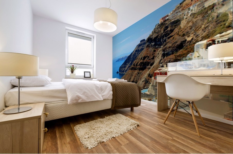 Santorini Mountains Landscape - Greece Mural print