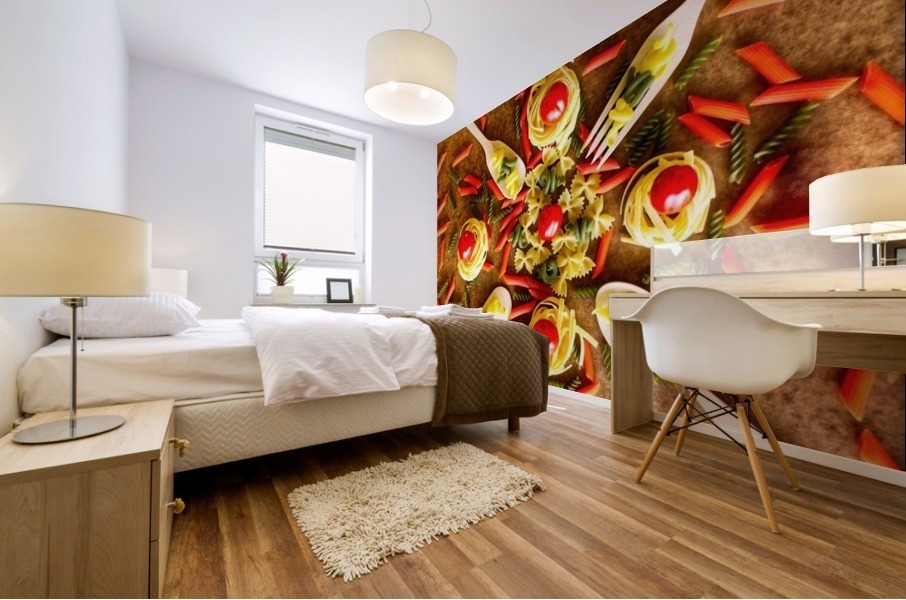 Pasta and spoons Mural print