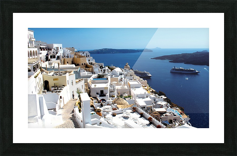 Super panoramic view - Santorini - Greece Picture Frame print