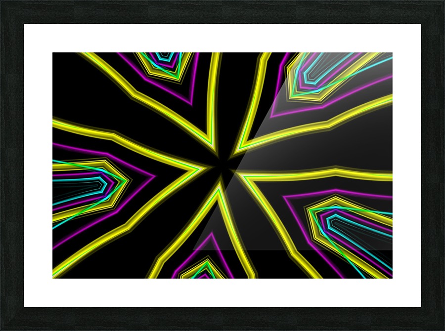 Neon Lights Green Picture Frame print