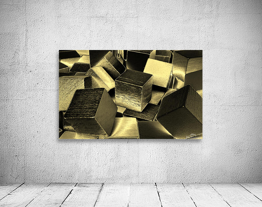 Abstract cubes monochrome Wall Preview