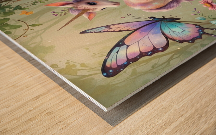 Unicorn Illustration Wood print