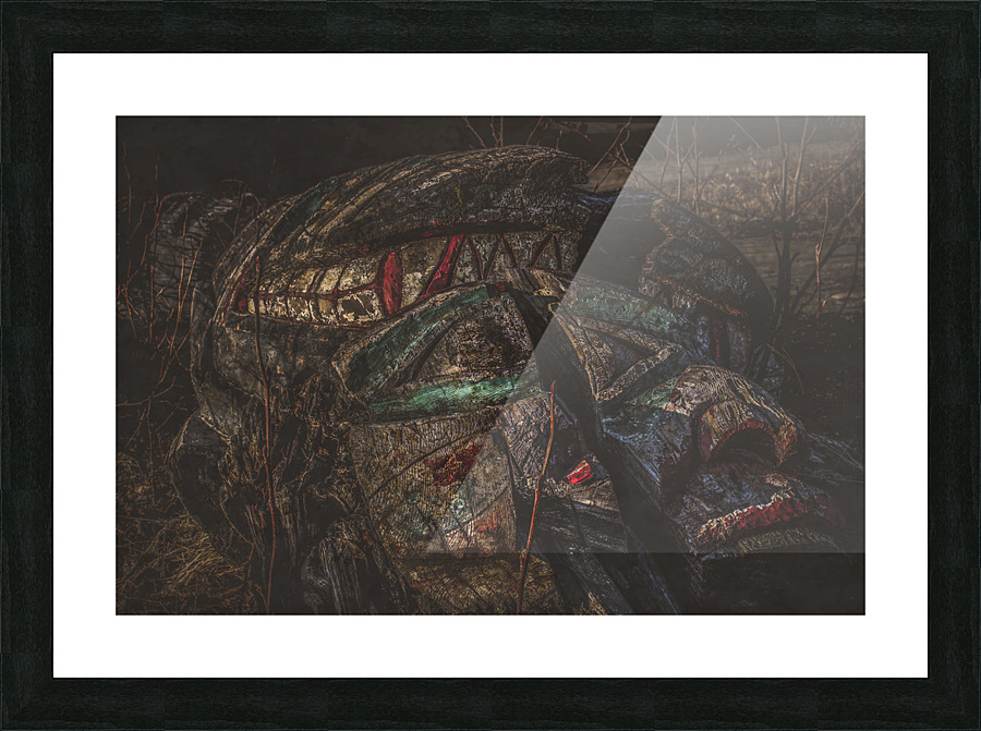 Deteriorating Totem Pole Picture Frame print