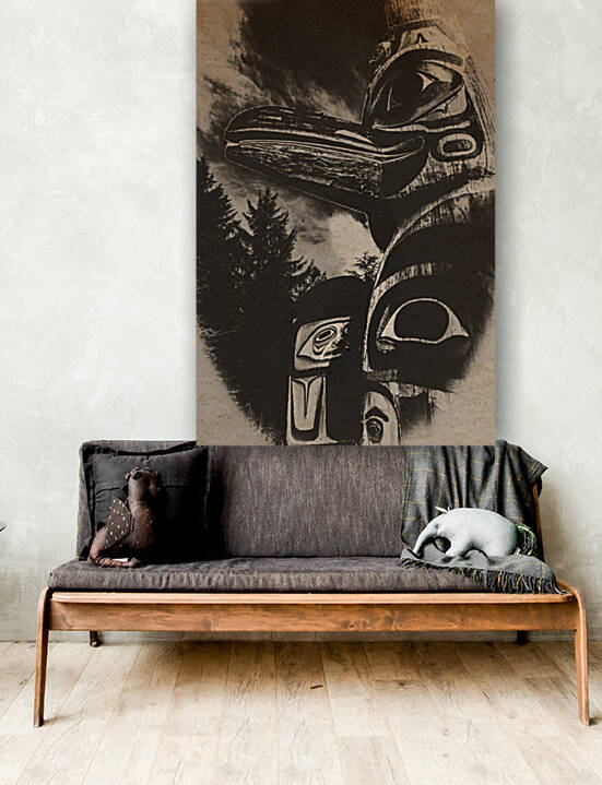 Raven Totem Pole by Kenneth White
