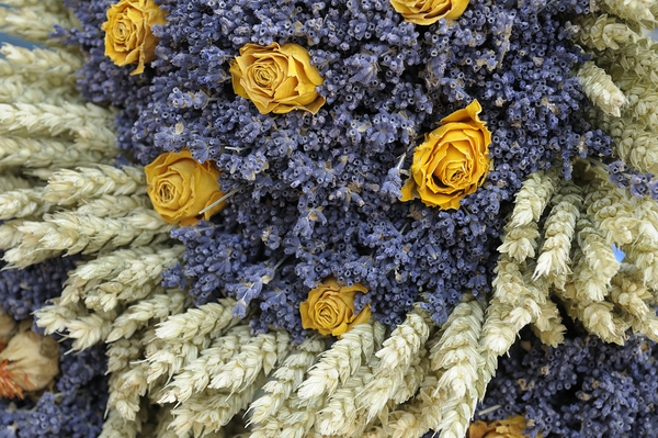 Dried yellow roses and lavender - Lourmarin Digital Download