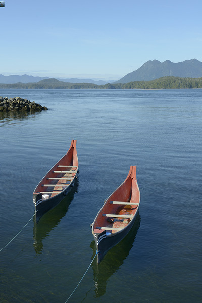 Two native canoes anchored in Tofino Harbour Digital Download