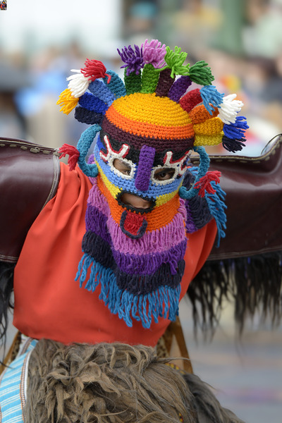 Man doing traditional dance while Quito celebrates the anniversary of its Spanish foundation Plaza de Santo Domingo Quito Ecuador Digital Download