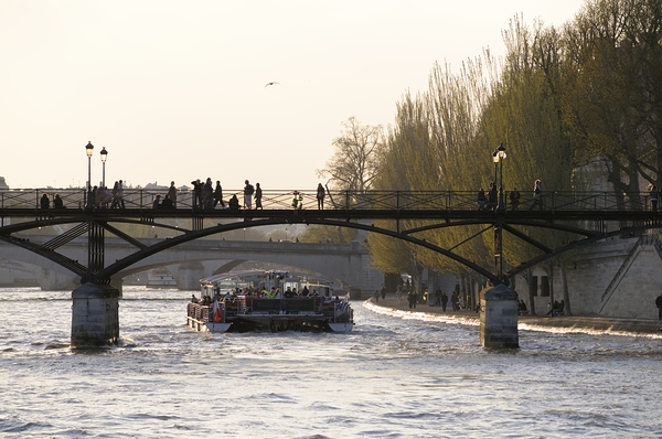 Tourist boat passing under Pont des Arts. Paris Digital Download