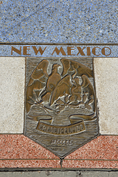 Bas relief plaque for New Mexico is inlaid into Hoover Dams plazas surface one of the seven states that fall within the Colorado Rivers basin. Hoover Dam Arizona Nevada USA Digital Download