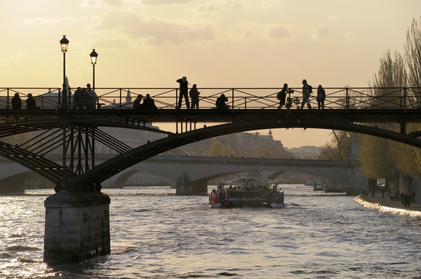 People taking in the view from Pont des Arts. Paris Digital Download