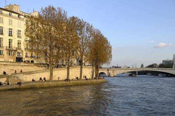 Seine River bank at sunset Paris Digital Download