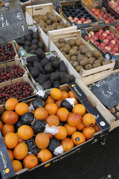 Oranges and avocados at a street market Châtillon sur Loire Centre France Digital Download
