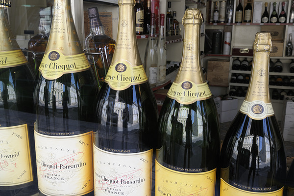 Champagne bottles in a liquor store Nevers Nièvre Burgundy France Digital Download