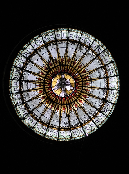 Round geometric stained glass window Eglise Saint Pothin Digital Download