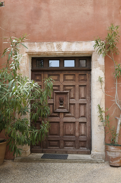Wooden door with door knocker. Roussillon. France Digital Download