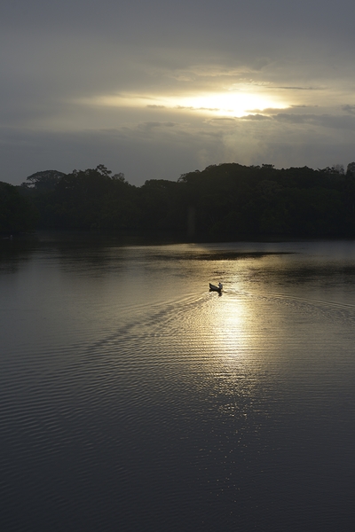 Canoeing on Lake Garzacocha at sunset La Selva Amazon Ecolodge Orellana Ecuador Digital Download
