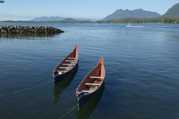 Two native canoes anchored in Tofino Harbour Digital Download