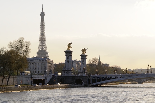 Pont Alexandre III and the Eiffel Tower from the Seine River - Paris Digital Download
