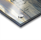 Old fence running into the ocean Acrylic print