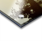 Couple in a dinghy rowing in front of a pleasure motorboat Acrylic print