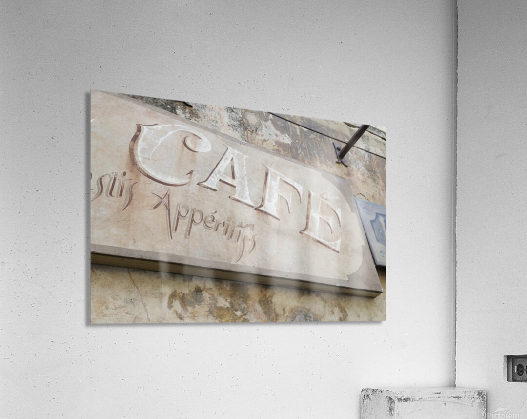 Cafe sign in Lourmarin Acrylic Print
