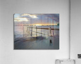 Old fence running into the ocean Acrylic Print