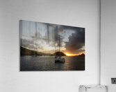 Caribbean sunset with catamarans and sailboats  Acrylic Print