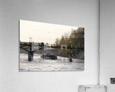 Tourist boat passing under Pont des Arts. Paris Acrylic Print