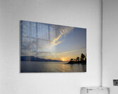 Sunset over Vancouver Island with silhouetted trees Acrylic Print