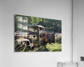 Old pickup truck with steam rising Acrylic Print