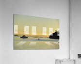 Kayaker and motor boat at anchor in Fox Cove. Sucia Island Acrylic Print