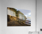 Wood fencing along the cliffs at East Cove Acrylic Print