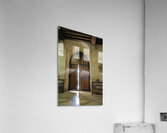 Shaft of light coming through the entrance door.  Eglise de Saint Maurice. Chatillon-sur-Loire Centre. France Acrylic Print