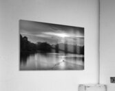 Canoeing on Lake Garzacocha Black and White Ecuador Acrylic Print