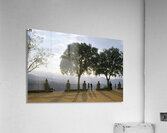 People enjoying the view from the Alameda del Tajo Ronda Málaga Andalusia Spain Acrylic Print