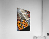 Oranges and avocados at a street market Châtillon sur Loire Centre France Acrylic Print