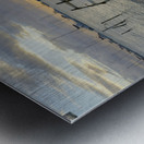 Old fence running into the ocean Metal print