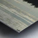 Backlit small boat coming into Tofino Metal print