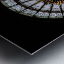 Round geometric stained glass window Eglise Saint Pothin Metal print