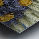 Dried yellow roses and lavender - Lourmarin Metal print