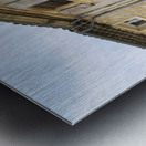 Shuttered windows on an old apartment  building in Lourmarin Metal print