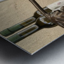 Les Vins Du Luberon store sign with bottled wine Metal print