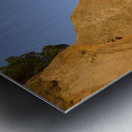 Sea kayaking under sculpted sandstone cliffs Metal print