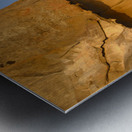 Sea kayaking under sculpted sandstone cliffs Metal print