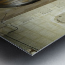 Shaft of light coming through the entrance door. Eglise de Saint Maurice. Chatillon-sur-Loire Centre. France Metal print