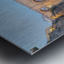 Guadalevín River and waterfall at dusk Puente Nuevo El Tajo Gorge Ronda Málaga Andalusia Spain Metal print